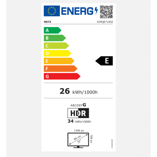 METZ 32MQE7100Z 32" ,Google TV OS, συμβατό με την Alexa)12Volt,τεχνολογία QLED+,
