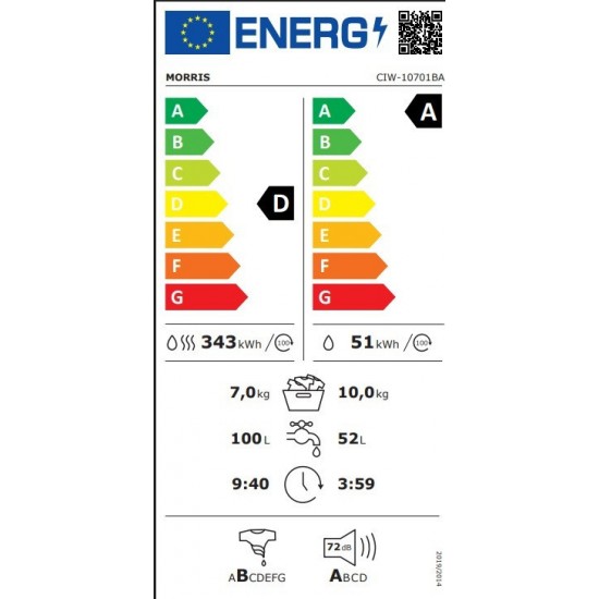Morris CIW-10701BA Buddy Series Πλυντήριο-Στεγνωτήριο Ρούχων 10kg/7kg 1400 Στροφές ,“pet hair removal” Morris CIW-10701BA Buddy Series Πλυντήριο-Στεγνωτήριο Ρούχων 10kg/7kg 1400 Στροφές ,“pet hair removal”