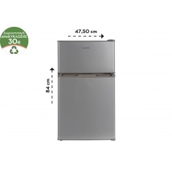 Morris T72071ETD Δίπορτο Ψυγείο ΙΝΟΧ,71lt Υ84xΠ47.5xΒ44.5cm ,Στατική Ψύξη: