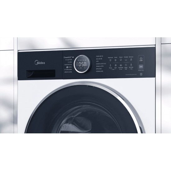 Midea MF205W100BA30/W-GR ,Πλυντήριο,10 kg , A-30%, BLDC Μοτέρ,1400στροφων Midea MF205W100BA30/W-GR ,Πλυντήριο,10 kg , A-30%, BLDC Μοτέρ,1400στροφων