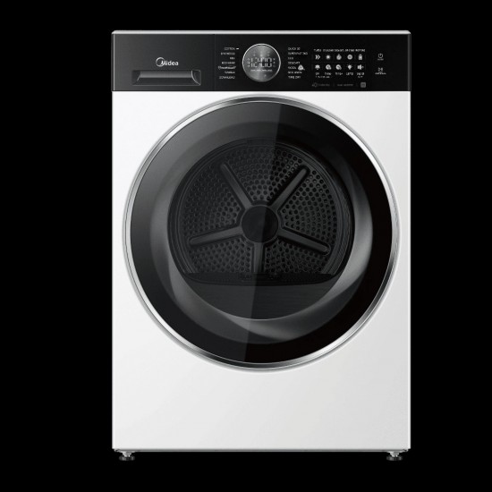 Midea MD210H100BWW,10 kg με αντλία θερμότητας,Α+++,Dual Inverter,Λειτουργία Turbo,Απολύμανση UV