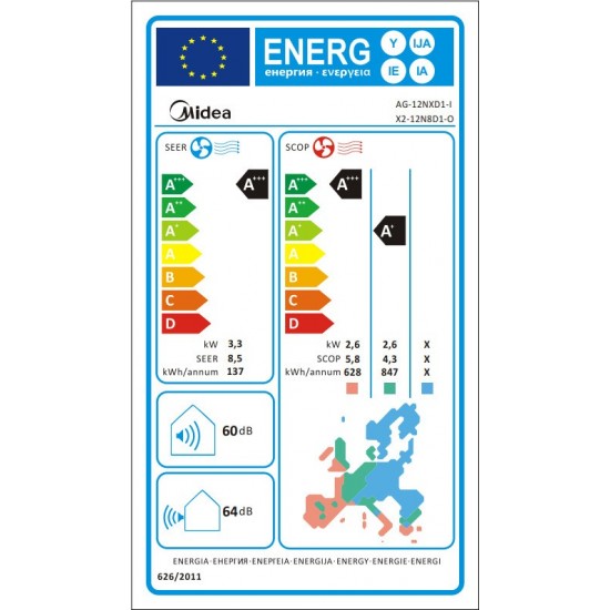Midea Xtreme Save AG-12NXD1-XI Κλιματιστικό Inverter (12000BTU) Α+++ Midea Xtreme Save AG-12NXD1-XI Κλιματιστικό Inverter (12000BTU) Α+++
