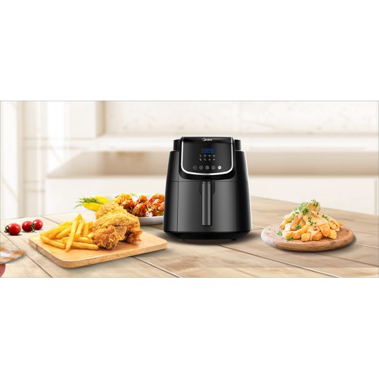 Midea MF-CN40D2,Φριτέζα Αέρος με Αποσπώμενο Κάδο 4.7lt Μαύρη ,1500W,Τεχνολογία θερμού αέρα Dual Cyclone Midea MF-CN40D2,Φριτέζα Αέρος με Αποσπώμενο Κάδο 4.7lt Μαύρη ,1500W,Τεχνολογία θερμού αέρα Dual Cyclone