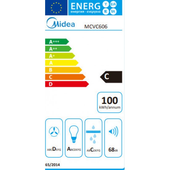 Midea MCVC606 Απορροφητήρας Καμινάδα-Τζάκι 60cm Inox ,Ογκος αέρα (m3/h) : 630 Midea MCVC606 Απορροφητήρας Καμινάδα-Τζάκι 60cm Inox ,Ογκος αέρα (m3/h) : 630