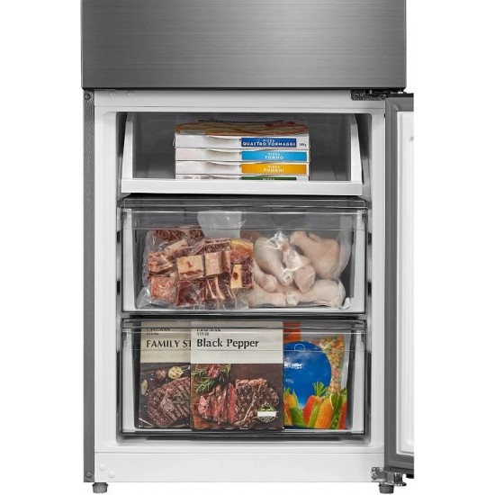Midea MDRB457FGE46 Inox, 330 Λίτρα,SPACE MASTER,No Frost Multi Air Flow,,υψ186 x πλ59,5 x β57,1 εκ.