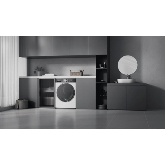 Midea MD210H100BWW,10 kg με αντλία θερμότητας,Α+++,Dual Inverter,Λειτουργία Turbo,Απολύμανση UV