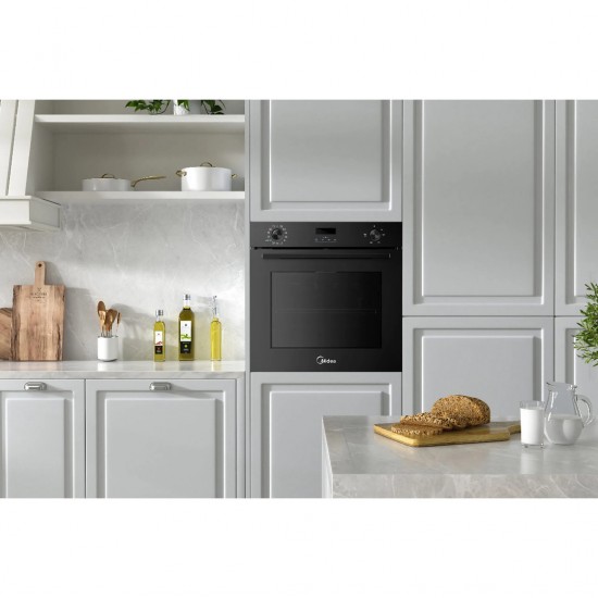 Midea MBO7NM30D0-BK ,(Lt)72, ΤεχνολογίαForced cooling system, Λειτουργίες Φούρνου (13), Τηλεσκοπικός Βραχίονας