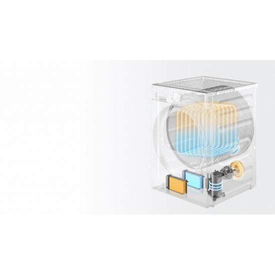 Midea MD210H100BWW,10 kg με αντλία θερμότητας,Α+++,Dual Inverter,Λειτουργία Turbo,Απολύμανση UV