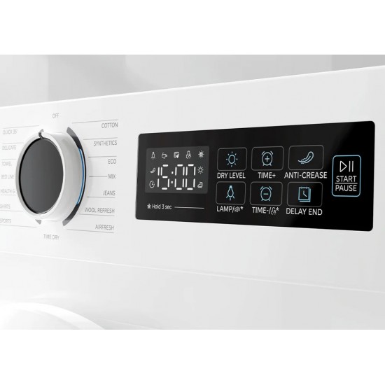 Midea MD110H80D/W-GR,Στεγνωτήριο Ρούχων ,8 κιλα,,15 + 6 Λειτουργίες,,Α++,Μοτέρ Universal,(Ηealth Guard)