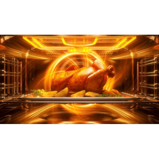Midea MBO7NP30E4-BK ,16 λειτουργίες φούρνου,AirFry,A++,Φούρνου (Λίτρα): 72,Smart Home App ,Forced cooling system,Πυρόλυση / Υδρόλυση,Τηλεσκοπικός μηχανισμός 