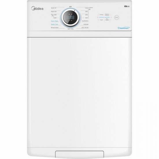 Midea MF100T70B/W-GR Πλυντήριο Ρούχων Άνω Φόρτωσης 7kg 1200 Στροφών 