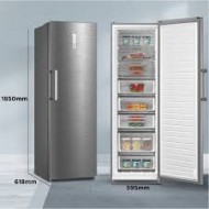 Midea MDRU385MTE46, Καταψύκτης INOX ,No FROST,Multi Air Flow,ΠΛ59,5χΒΑΘ61,8χΥΨ185,Λειτουργία ως ψυγείο ή καταψύκτης
