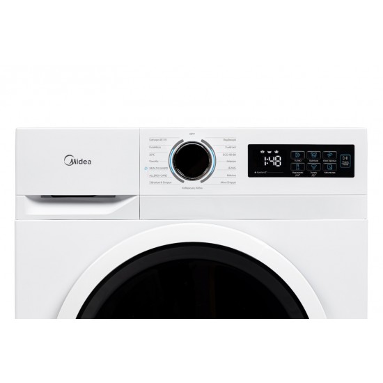 Midea MF110W100BA/W-GR Πλυντήριο Ρούχων 10kg με Τεχνολογία Ατμού 1400 Στροφών Health Guard ,BLDC Inverter μοτέρ