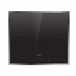 Midea MCH702T298K0FRX ,Εντοιχιζόμενη κεραμεική εστία με πλαίσιο 4 Αυτόνομες Ζώνες – 1 Διπλή