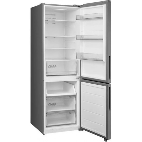 Midea MDRB548MME46 Ψυγειοκαταψύκτης 401lt Total NoFrost Υ186xΠ59.5xΒ67εκ.ΙΝΟΧ,Inverter / 10 Xρόνια Εγγύηση,Μulti Air Flow