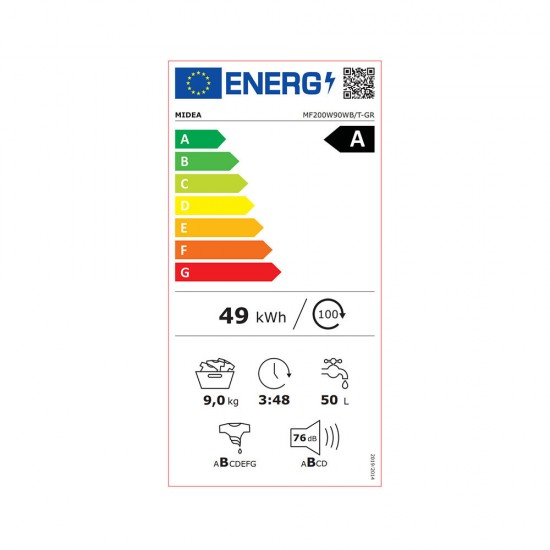 Midea MF200W90WB/T-GR Πλυντήριο Ρούχων 9kg 1400 Στροφών WiFi,Titanium Μεταλλικό , BDC Inverter Quattro Μοτέρ με 10 Χρόνια Εγγύηση (Brushless DC),Τεχνολογία Health Guard (Steam Care μέχρι 99% αποστείρωση, Allergy Care & Auto Clean) Midea MF200W90WB/T-GR Πλυντήριο Ρούχων 9kg 1400 Στροφών WiFi,Titanium Μεταλλικό , BDC Inverter Quattro Μοτέρ με 10 Χρόνια Εγγύηση (Brushless DC),Τεχνολογία Health Guard (Steam Care μέχρι 99% αποστείρωση, Allergy Care & Auto Clean)