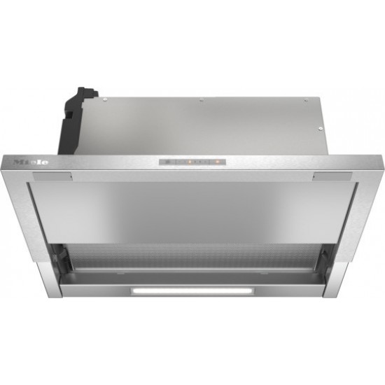 Miele DAS 2620 Απορροφητήρας Συρόμενος 59.6cm Inox,Slimline,Διπλή τουρμπίνα - Μοτέρ AC - ,Booster (m³/h) 555,Φίλτρο Active AirClean ή Longlife AirClean