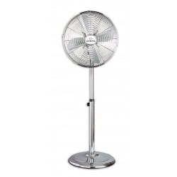 Newest FS40-CH,  Ανεμιστήρας ορθοστάτης χρωμιου RETRO 40cm,60W ,ΟΛΟΣ ΜΕΤΑΛΛΙΚΟΣ,Μοτέρ: Χαλκού,Retro inox style