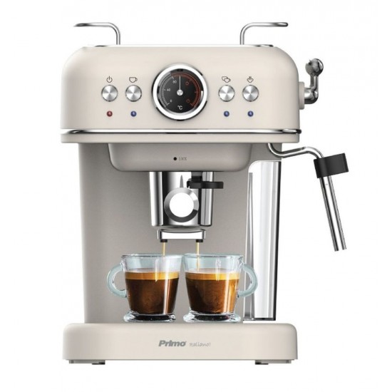 Primo PREM-40445 Μηχανή Espresso 1050W Πίεσης 20bar Ιβουάρ-Chrome Primo PREM-40445 Μηχανή Espresso 1050W Πίεσης 20bar Ιβουάρ-Chrome