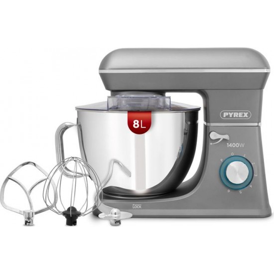 Pyrex SB-1510 Κουζινομηχανή 1400W με Ανοξείδωτο Κάδο 8lt