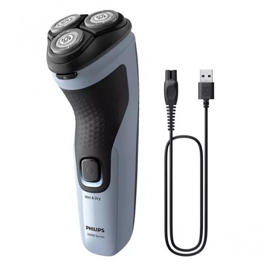 Philips X3003/00 Ξυριστική Μηχανή Προσώπου Επαναφορτιζόμενη Αδιάβροχη,Υγρό ή στεγνό ξύρισμα,Κεφαλές 4D Flex