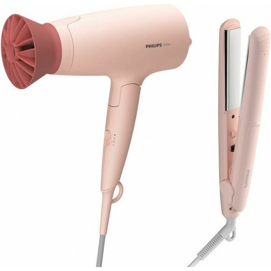 PHILIPS BHP398/00 Σετ Σεσουάρ + Ισιωτική Μαλλιών ThermoProtect Pink PHILIPS BHP398/00 Σετ Σεσουάρ + Ισιωτική Μαλλιών ThermoProtect Pink