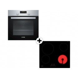 PITSOS PH10M40X1 & CRE611S06 66 Lt Inox Eντοιχιζόμενο Σετ Φούρνος και Εστία