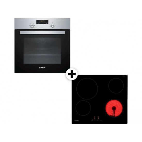PITSOS PH10M40X1 & CRE611S06 66 Lt Inox Eντοιχιζόμενο Σετ Φούρνος και Εστία PITSOS PH10M40X1 & CRE611S06 66 Lt Inox Eντοιχιζόμενο Σετ Φούρνος και Εστία
