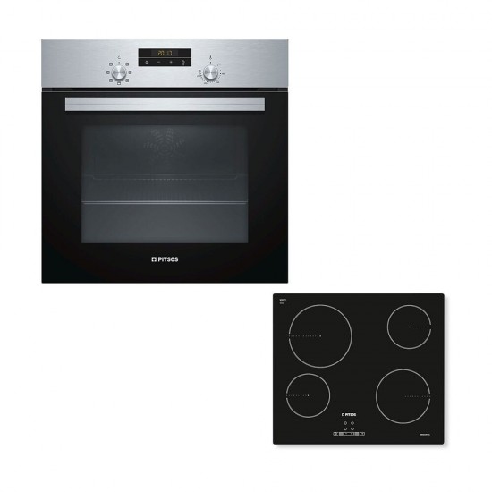PITSOS PH10M40X1 & CRE611S06 66 Lt Inox Eντοιχιζόμενο Σετ Φούρνος και Εστία PITSOS PH10M40X1 & CRE611S06 66 Lt Inox Eντοιχιζόμενο Σετ Φούρνος και Εστία