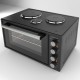 Princess MOV45L Ηλεκτρικό Φουρνάκι 45lt με 3 Εστίες και Grill ,(M) Ισχύς: 2.950W ,Λειτουργία θερμού αέρα,Λειτουργιών Ψησίματος: 6