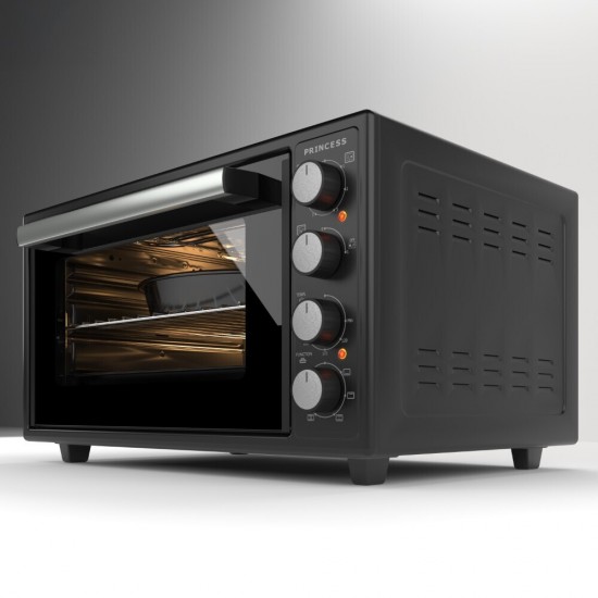 Princess MOV45L Ηλεκτρικό Φουρνάκι 45lt με 3 Εστίες και Grill ,(M) Ισχύς: 2.950W ,Λειτουργία θερμού αέρα,Λειτουργιών Ψησίματος: 6