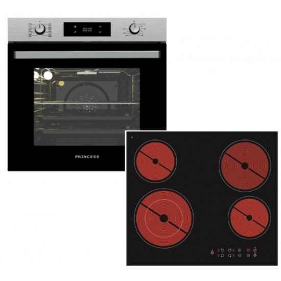 PRINCESS FN36000ΧPOP + PS 55500 Σετ Φούρνος Εστία ,Inox,72 L,Προγραμμάτων: 8
