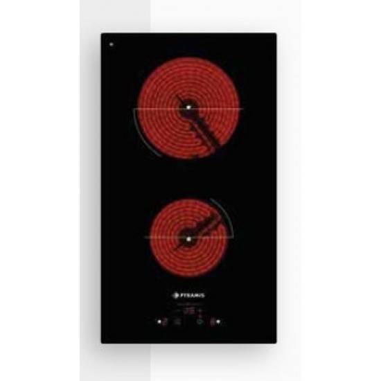 Pyramis PHC31210FMB Αυτόνομη Κεραμική Εστία Domino,2 Ζώνες highlights ∅18cm – 1800W, ∅14,5cm – 1200W