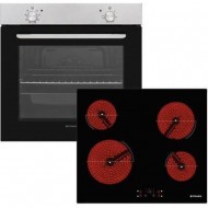 Pyramis PO78010008SIX + PHC62430FMB Φούρνος 78lt με Κεραμικές Εστίες Π60cm Inox