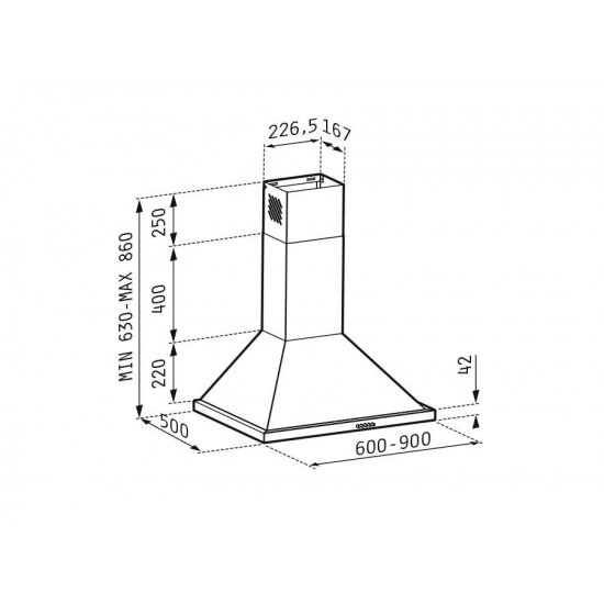 Pyramis Ecoline 60 (065030801) Απορροφητήρας Καμίνι Inox 60cm,600m3/h Pyramis Ecoline 60 (065030801) Απορροφητήρας Καμίνι Inox 60cm,600m3/h