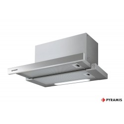 Pyramis Essential Απορροφητήρας Συρόμενος Turbo (60cm) Inox (065017502) 581m3/h,,(ελευθέρας ροής): 800m3/h