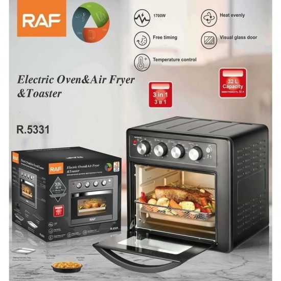RAF R-5331 Φριτέζα Αέρος & Ηελκτρικός Φούρνος 32lt 1700W - Electric Oven & Air Fryer & Toaster RAF R-5331 Φριτέζα Αέρος & Ηελκτρικός Φούρνος 32lt 1700W - Electric Oven & Air Fryer & Toaster