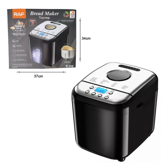 Raf  R-208 Αρτοπαρασκευαστής 600W Χωρητικότητας 500gr με 19 Προγράμματα  , 3 μεγέθη φραντζολών: 500g, 750g ή 1000g.