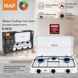Raf R-8035  Επιτραπέζια Εστία Υγραερίου Τριπλή Λευκή ,8,8kw   διαστασεις: 53χ26χ32cm 