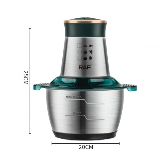 RAF R-7029  Πολυκόπτης - Μούλτι1000w inox μπώλ χωρητικότητα  2.0lt 4 λεπίδες