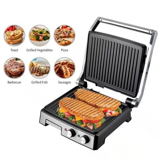 RAF  R-2681 τοστιερα   μεγαλη  2800w χωρητικοτητα για 4 τοστ INOX σωμα, διαστασεις πλακας: 30χ31cm με χρονοδιακοπτη