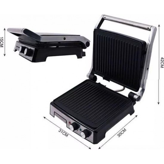 Raf R-2601 ,τοστιερα μεγαλη  για 4 Τοστ 2000W ,ρυθμιζομενος θερμοστατης INOX σωμα ,διαστασεις πλακας: 28χ29cm