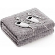 Rohnson R-035 Διπλή Ηλεκτρική Κουβέρτα Πλενόμενη υλικό coral fleece,με Χρονοδιακόπτη Γκρι 120W , διαστ140x160εκ.