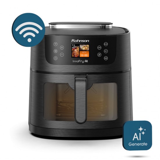 Rohnson R-2884 InnoFry AI Φριτέζα Αέρος,Air Fryer με Wi-Fi,Soft Cooking ,1800W,30 Προγράμματα