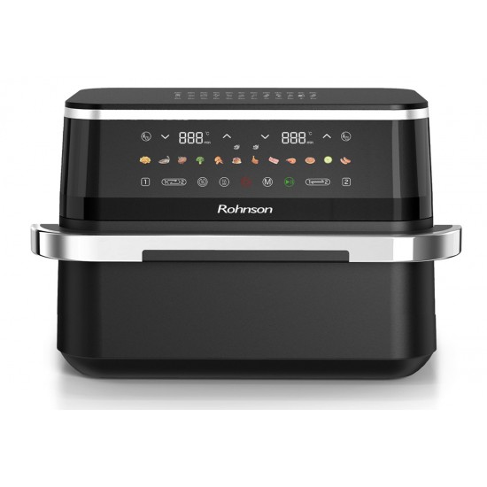 Rohnson Dual R-28019 Air Fryer 9lt με Διπλό Κάδο ,SINGLE OR DUAL COOK