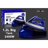 SOKANY SK-188 ,2400W χωρητικοτητα 1,2lt πιεση 3,5 bars πιεση ατμου 120gr/min κεραμικη πλακα 