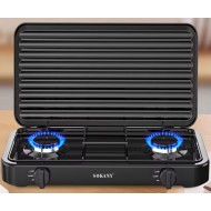 Sokany SK-6002 Επιτραπέζια Εστία Υγραερίου Διπλή ,4,4kw