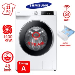Samsung WW11DG6B85LEU4 Πλυντήριο ατμου,11kg 1400 Στροφών,Digital Inverter,Έλεγχος ΑΙ,Πλύση ΑΙ ,AI EcoBubble ,WiFi