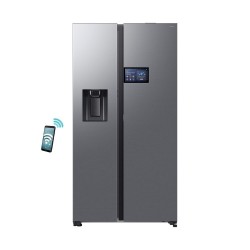 Samsung RS90F64EETEF Ψυγείο Ντουλάπα 621lt,INOX, No Frost Υ178.4xΠ91.2xΒ72.6cm ,AI Energy Mode,,Ενσωματωμένο Wi-Fi,Συμπιεστής AI Inverter,Πάγος και νερό πάντα διαθέσιμα