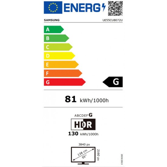 Samsung UE55U8072FUXXH 55-Inch 4K UHD LED Smart TV, 3840x2160, HDR, LAN, WiFi+BT, USB, HDMI, Black (2025) Samsung UE55U8072FUXXH 55-Inch 4K UHD LED Smart TV, 3840x2160, HDR, LAN, WiFi+BT, USB, HDMI, Black (2025)